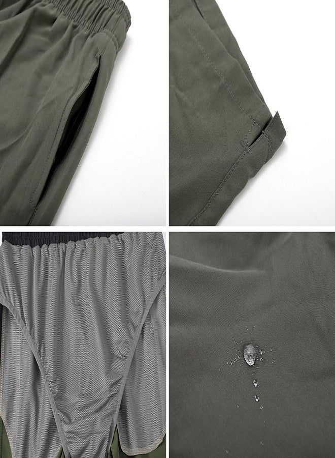 Tyhengta Men's Stretch Swim Trunks Quick Dry Beach Shorts with Zipper Pockets and Mesh Lining ArmyGreen 44 - Image 4